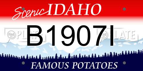 B1907I Idaho License Plate
