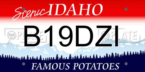 B19DZI Idaho License Plate