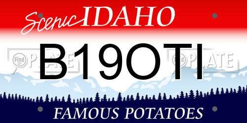B19OTI Idaho License Plate