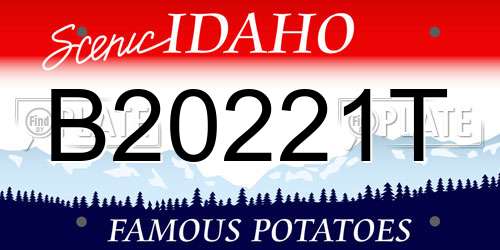 B20221T Idaho License Plate
