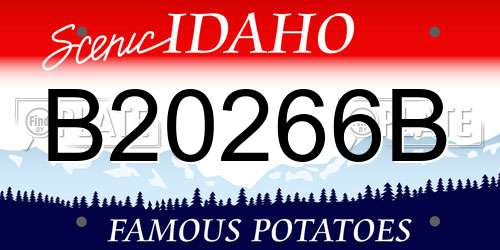 B20266B Idaho License Plate