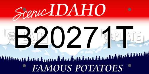B20271T Idaho License Plate