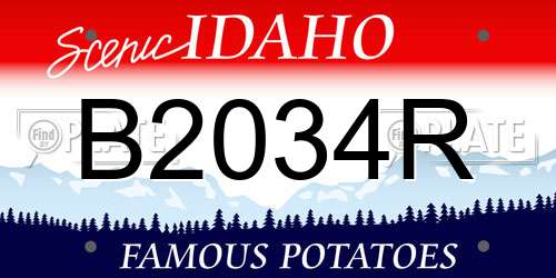 B2034R Idaho License Plate