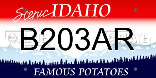 B203AR Idaho License Plate
