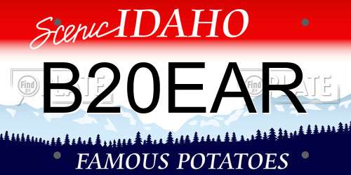 B20EAR Idaho License Plate