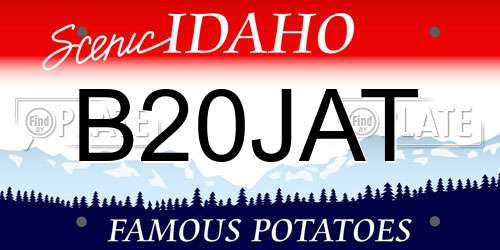 B20JAT Idaho License Plate