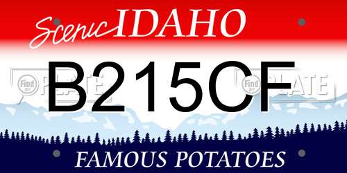 B215CF Idaho License Plate