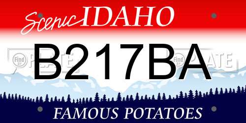 B217BA Idaho License Plate