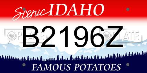 B2196Z Idaho License Plate