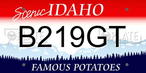 B219GT Idaho License Plate