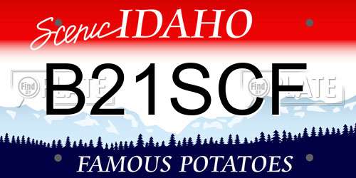 B21SCF Idaho License Plate