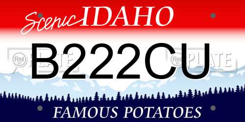 B222CU Idaho License Plate