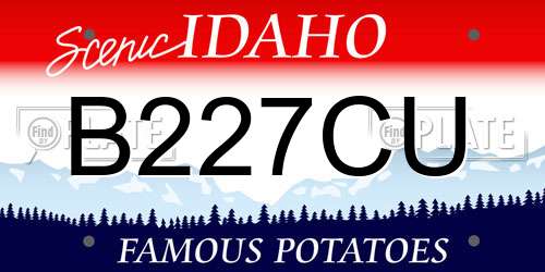 B227CU Idaho License Plate