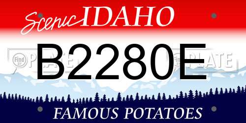 B2280E Idaho License Plate