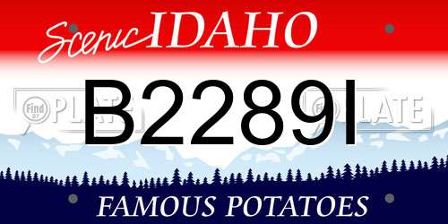 B2289I Idaho License Plate