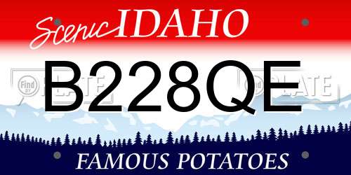 B228QE Idaho License Plate