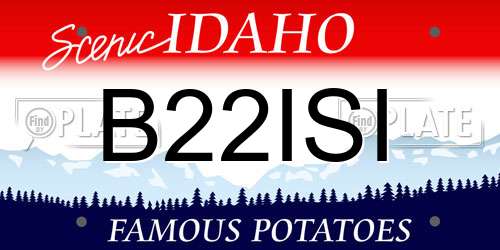B22ISI Idaho License Plate