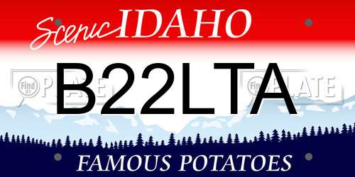 B22LTA Idaho License Plate