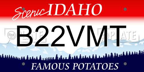 B22VMT Idaho License Plate