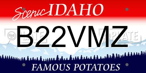 B22VMZ Idaho License Plate