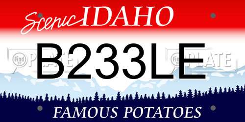 B233LE Idaho License Plate