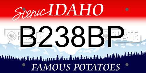 B238BP Idaho License Plate