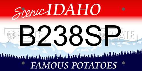 B238SP Idaho License Plate