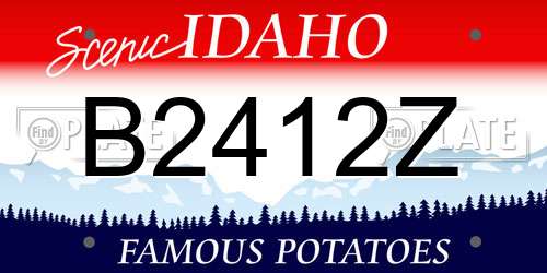 B2412Z Idaho License Plate