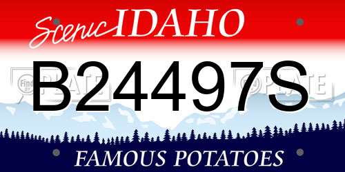 B24497S Idaho License Plate