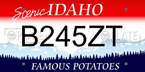 B245ZT Idaho License Plate