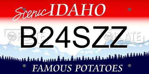 B24SZZ Idaho License Plate