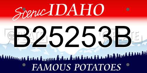 B25253B Idaho License Plate