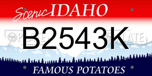B2543K Idaho License Plate