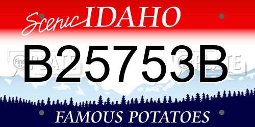 B25753B Idaho License Plate