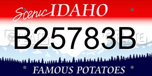 B25783B Idaho License Plate