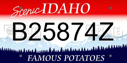 B25874Z Idaho License Plate