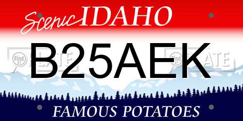 B25AEK Idaho License Plate