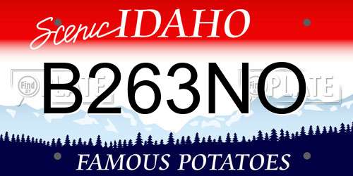 B263NO Idaho License Plate
