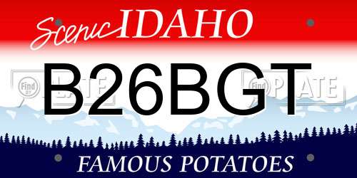 B26BGT Idaho License Plate