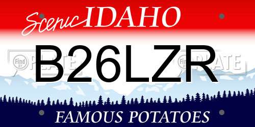 B26LZR Idaho License Plate