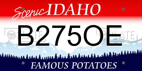 B275OE Idaho License Plate