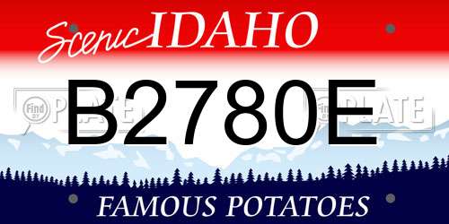 B2780E Idaho License Plate