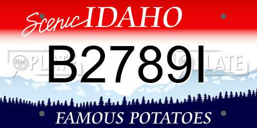 B2789I Idaho License Plate