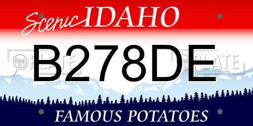 B278DE Idaho License Plate