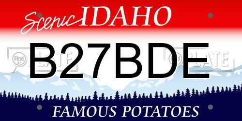B27BDE Idaho License Plate