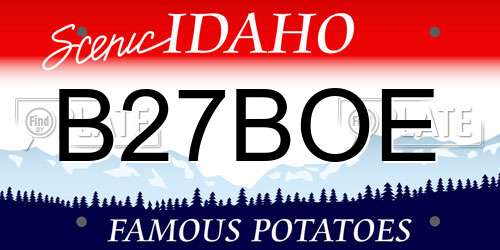 B27BOE Idaho License Plate