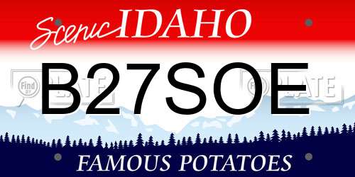 B27SOE Idaho License Plate