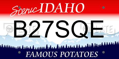 B27SQE Idaho License Plate