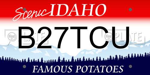 B27TCU Idaho License Plate