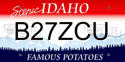 B27ZCU Idaho License Plate